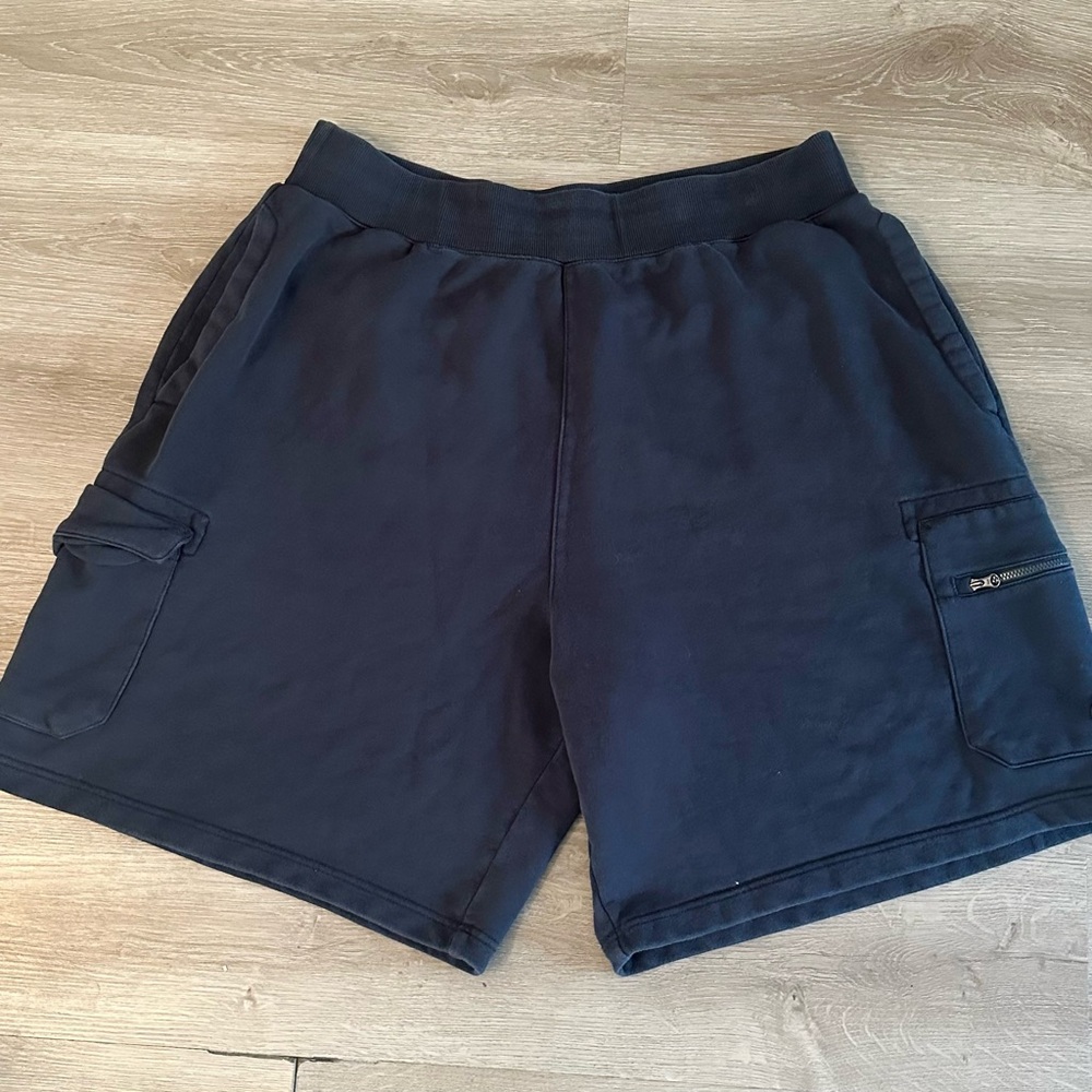 Nike Shorts Mens Blue Fleece Sweat Drawstring Swoosh Logo 4 Pockets Size 3XL